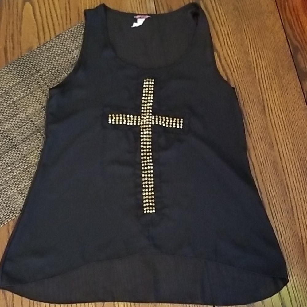 Body Central Sheer Top With Cross